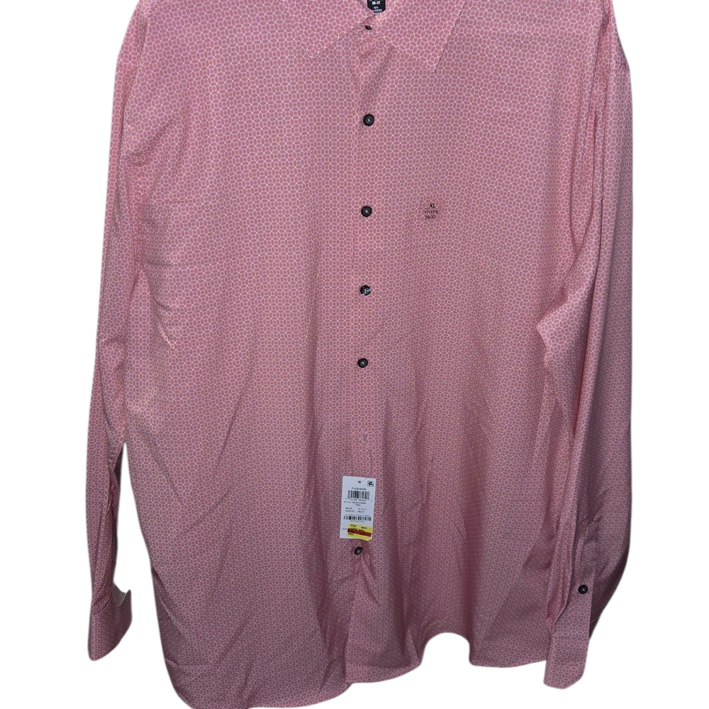 Alfani Men's Pink Geometric Button Down Shirt